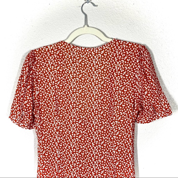 Keen The Label by The Shop Laguna Beach Rosie Wrap Midi Dress Red Coral Size S - Picture 4 of 10